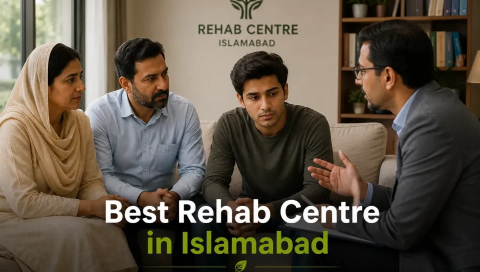 Patient receiving counseling at a modern rehab centre in Islamabad Pakistan