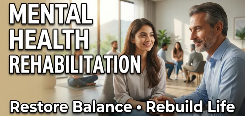 A patient receiving mental health rehabilitation therapy in a modern rehabilitation centre in Islamabad, showing a calm clinical environment focused on recovery and emotional healing.