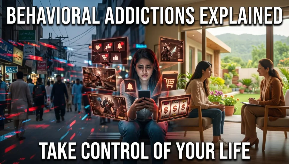 Behavioral addictions including gaming, internet, and social media addiction concept