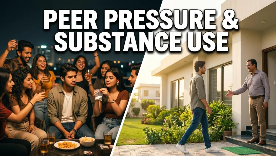 Split-scene showing two addiction recovery approaches including harm reduction therapy and abstinence-based rehabilitation treatment.