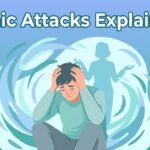 Illustration of a person experiencing a panic attack with calming therapy elements, representing panic attacks explained and mental health treatment at a rehab centre in Islamabad.