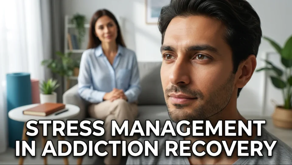 Patient attending a stress management therapy session at a rehabilitation centre in Islamabad, focusing on addiction recovery, mindfulness, emotional healing, and mental wellness.