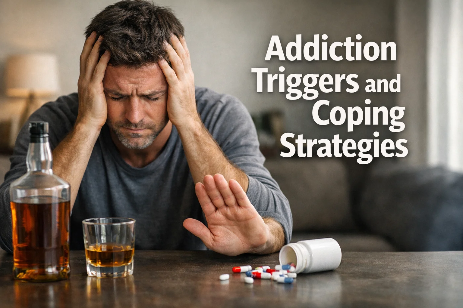 Real-life photo of a person resisting addiction triggers, representing coping strategies and relapse prevention at a rehab centre in Islamabad.