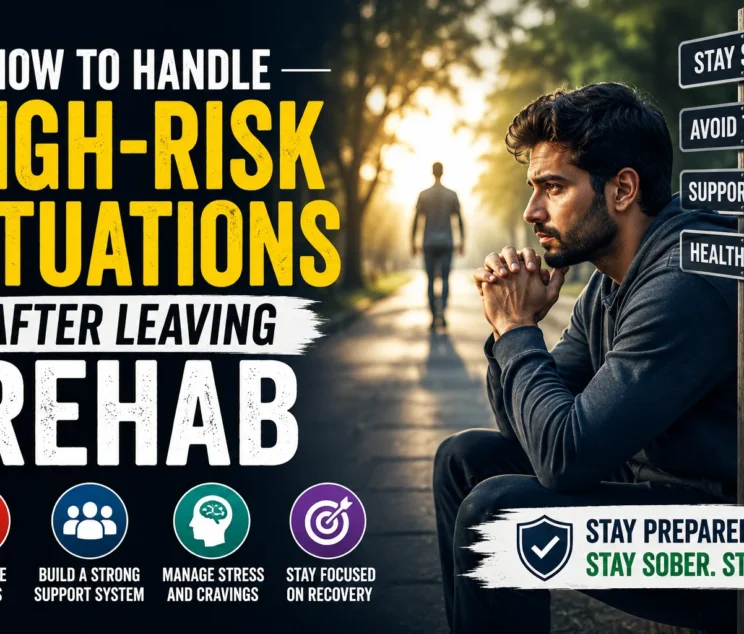 Person in addiction recovery learning how to manage relapse triggers and high-risk situations after leaving rehab for long-term sobriety.