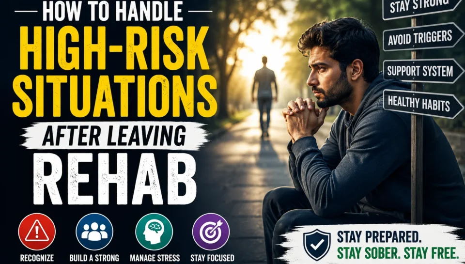 Person in addiction recovery learning how to manage relapse triggers and high-risk situations after leaving rehab for long-term sobriety.